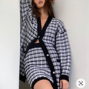 Aritzia Babaton Lacer Cardigan & Salvatore Skirt Set